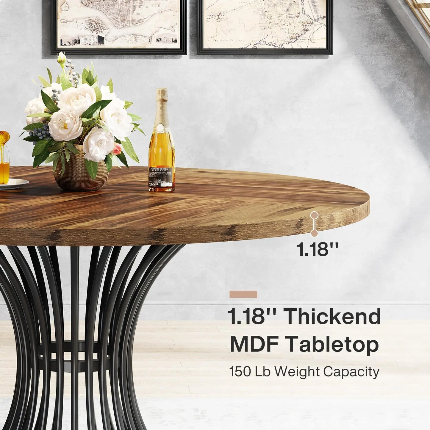 Round Dining Table for 4-6 People
