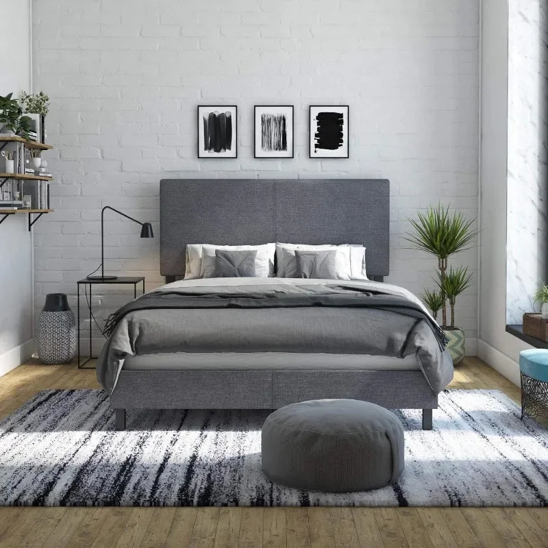 Bed with Chic Upholstered Headboard