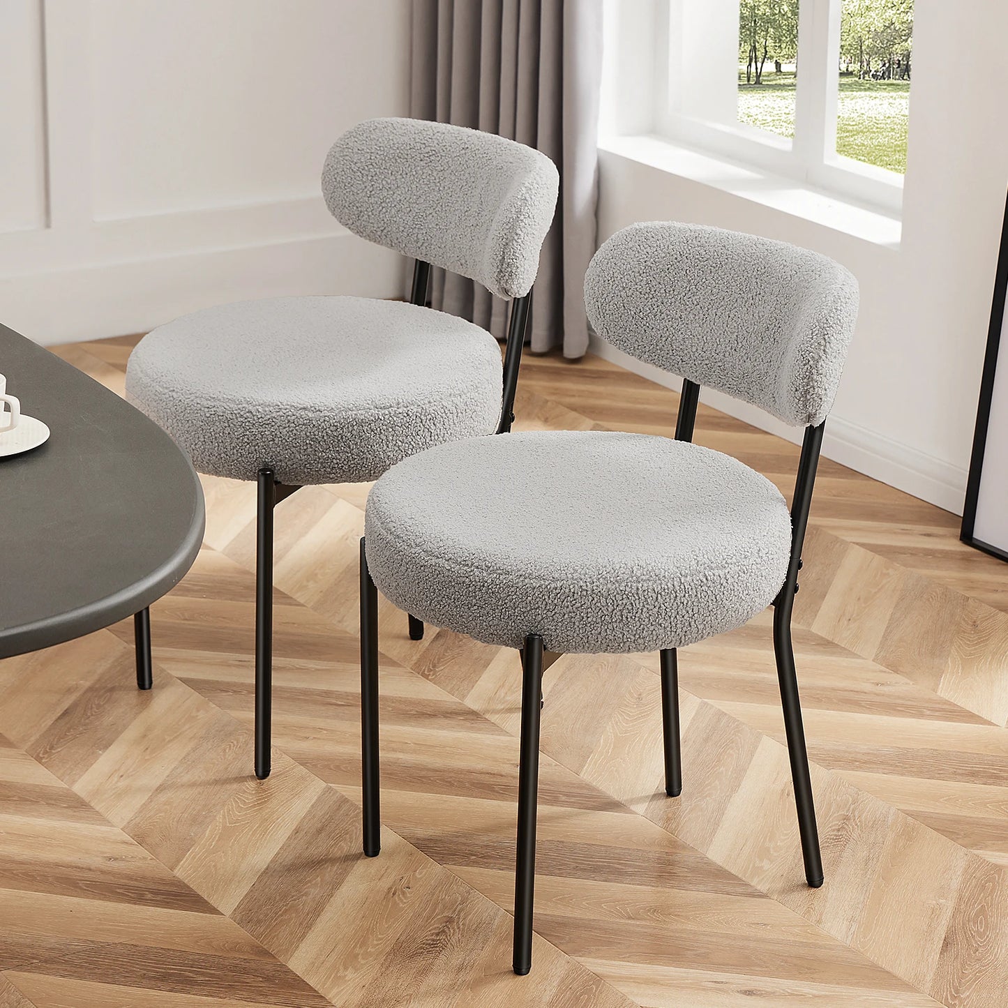 Ergonomic Round Dining Chairs Set