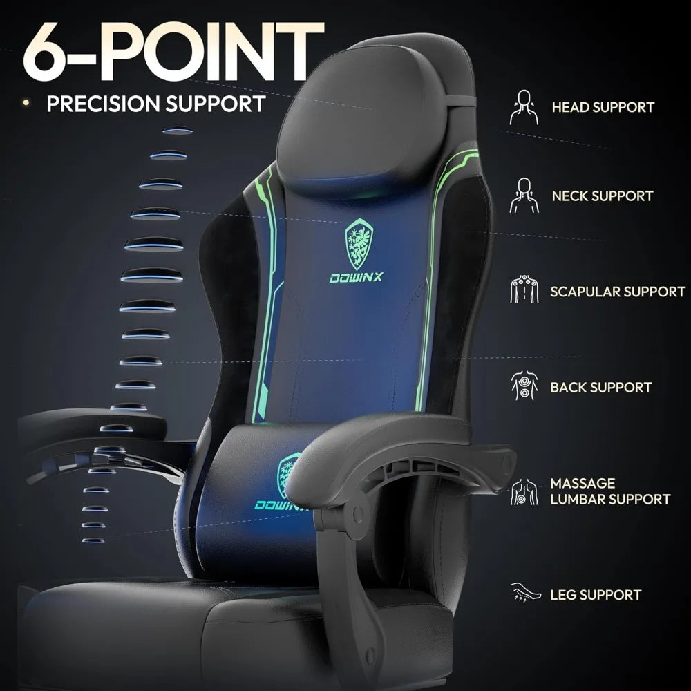 Gaming Chair with Pocket Spring Cushion and Footrest