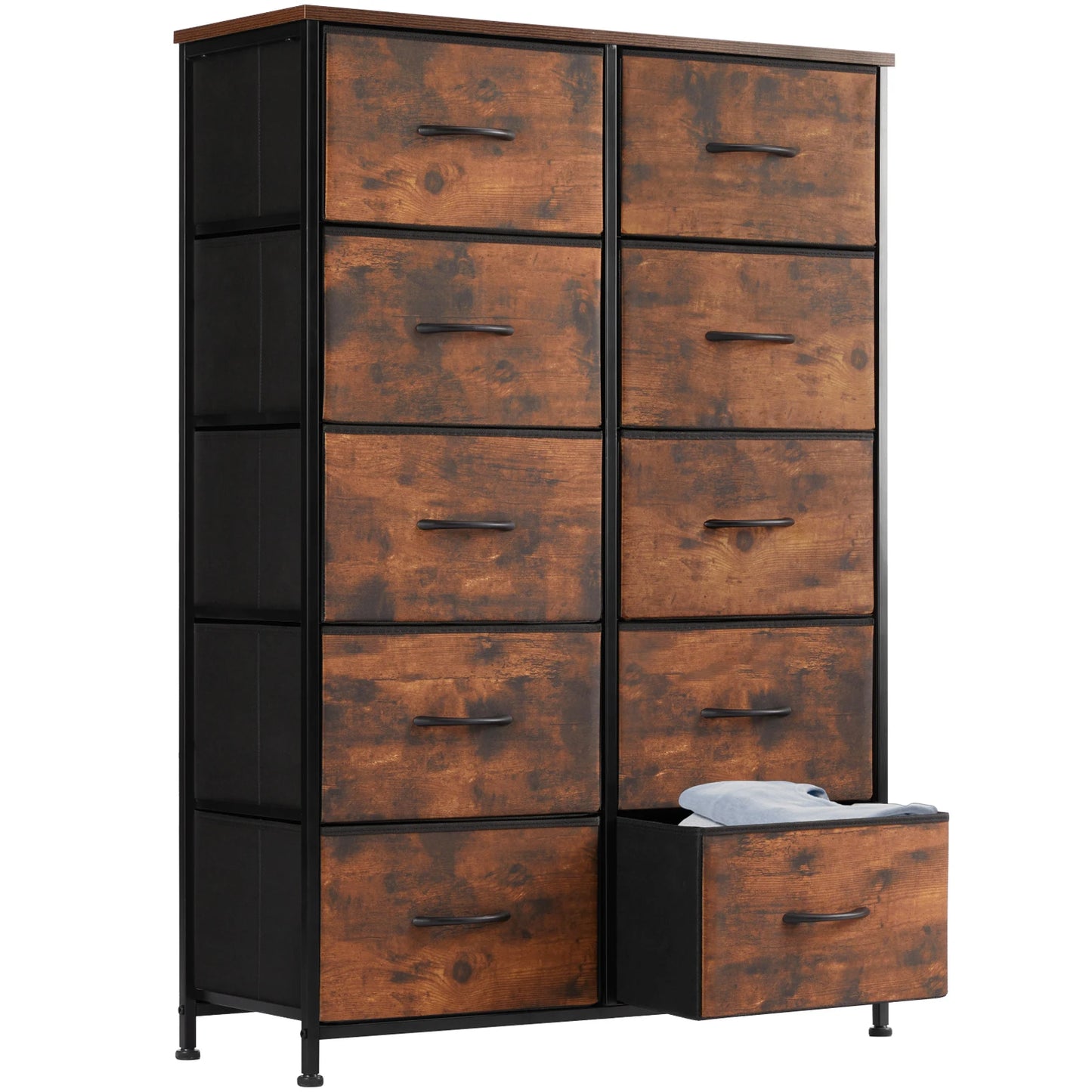 10 Fabric Drawers Wardrobe Steel Frame Closet