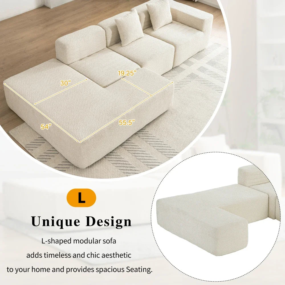 116.5" Sectional Free-combined Sofa for Living Room