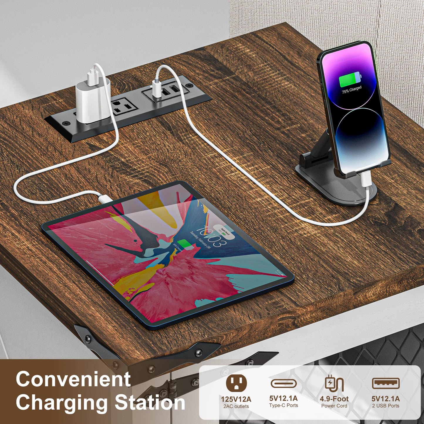 Nightstand with Charging Station