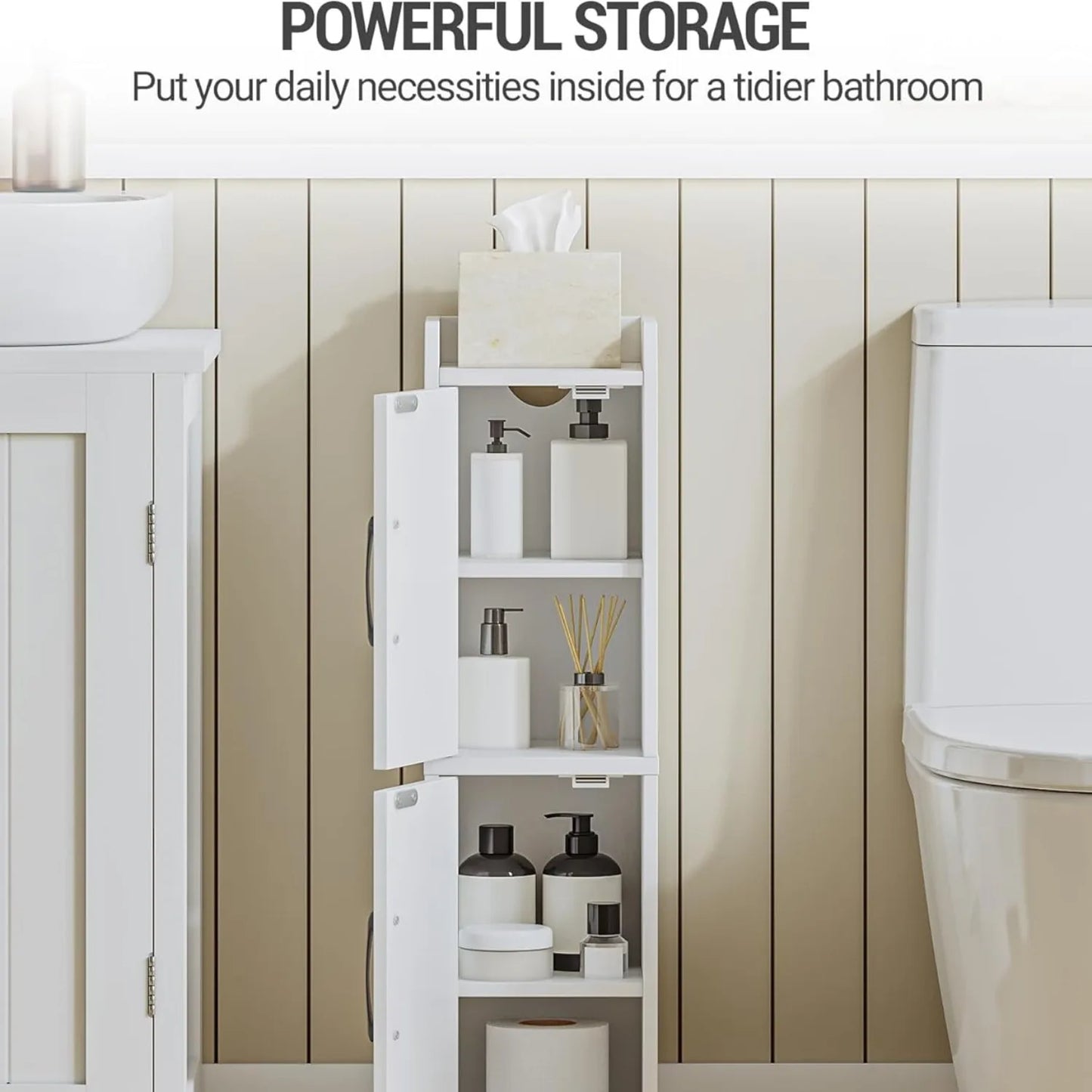 Narrow Bathroom Organizer Shelf