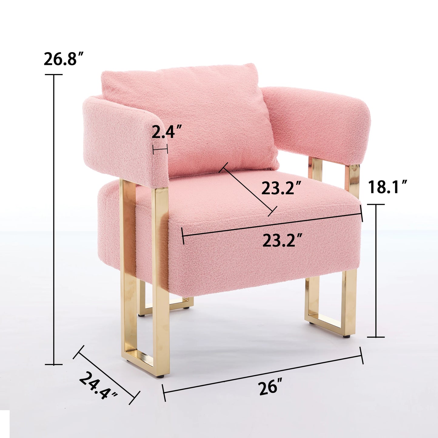 Teddy Velvet Side Sofa with Gold Legs