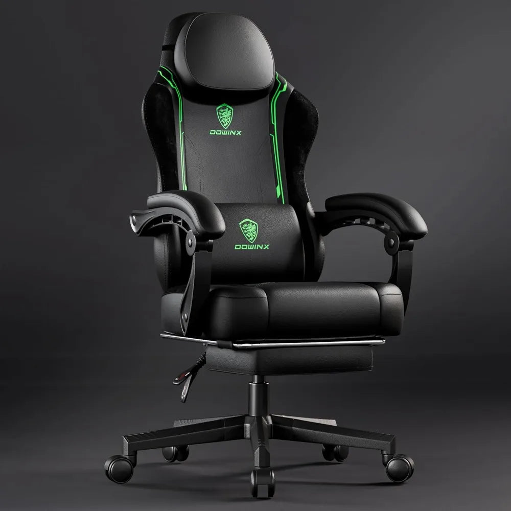 Gaming Chair with Pocket Spring Cushion and Footrest