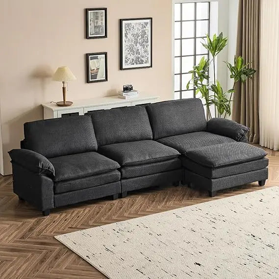 Modular Deep Seat Sofa Couch with Ottoman