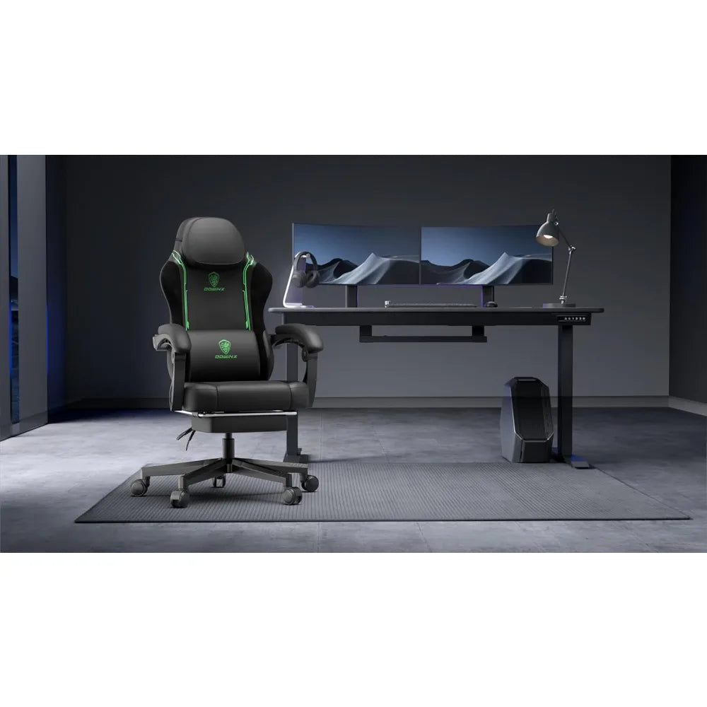 Gaming Chair with Pocket Spring Cushion and Footrest