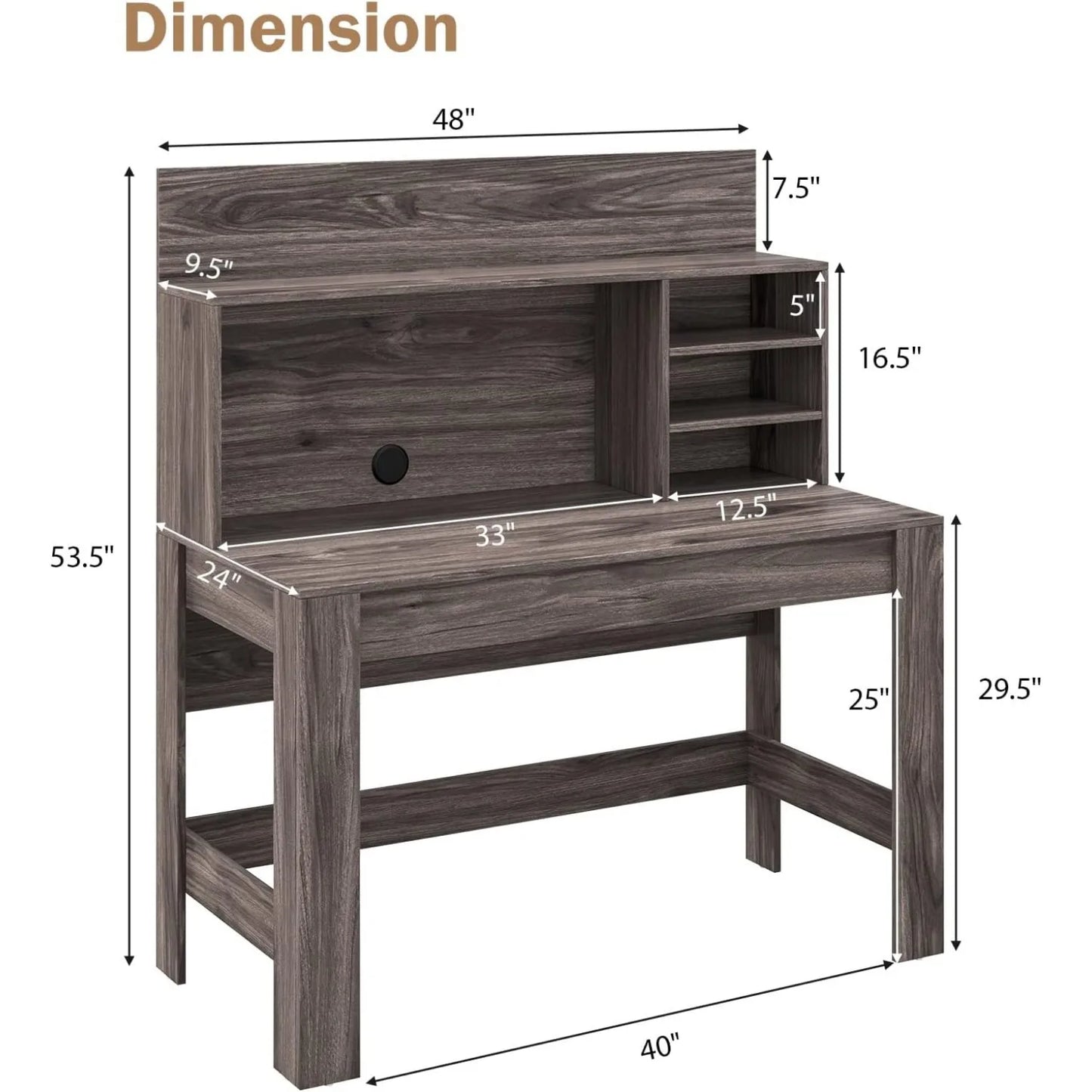 Computer Desk with Hutch Shelf