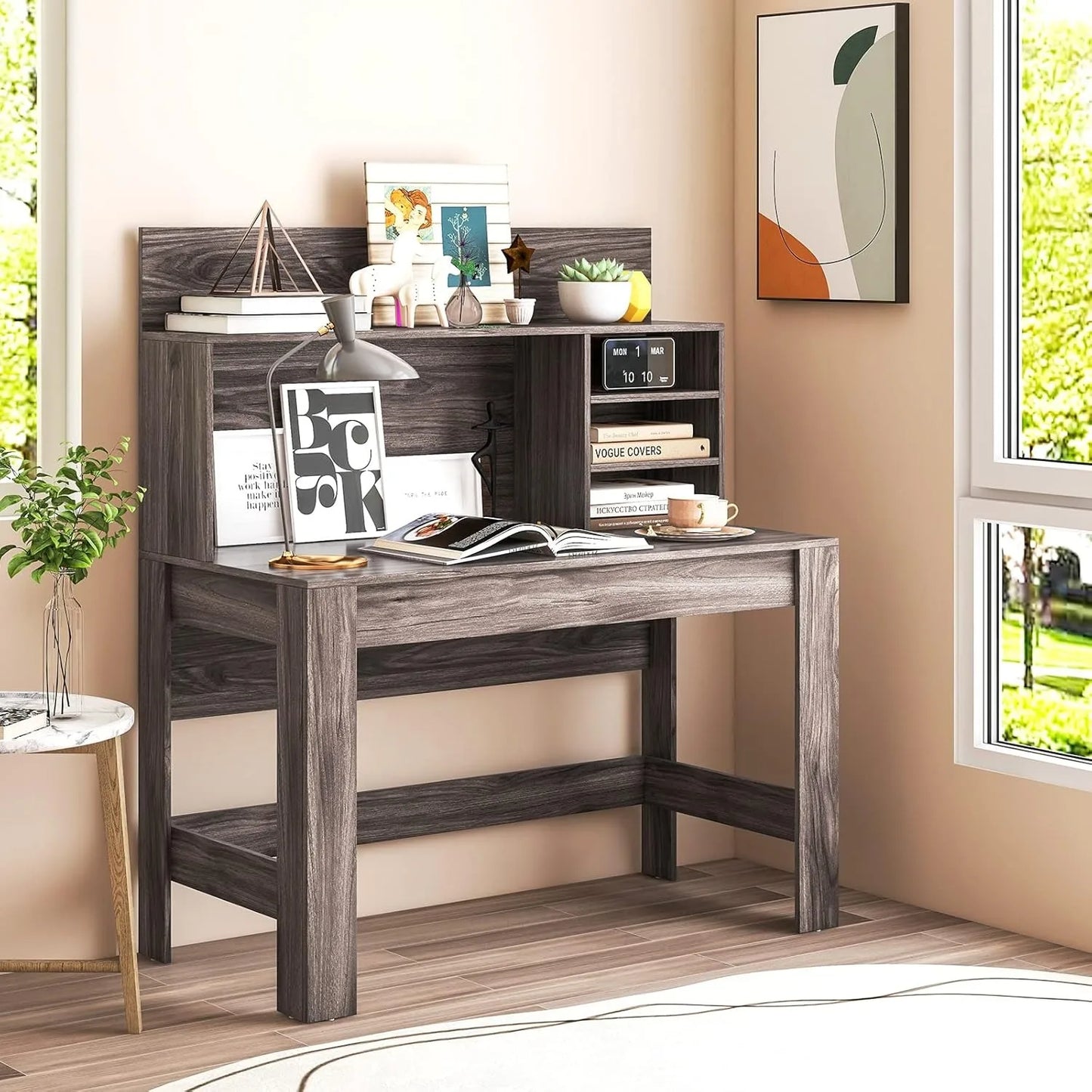 Computer Desk with Hutch Shelf
