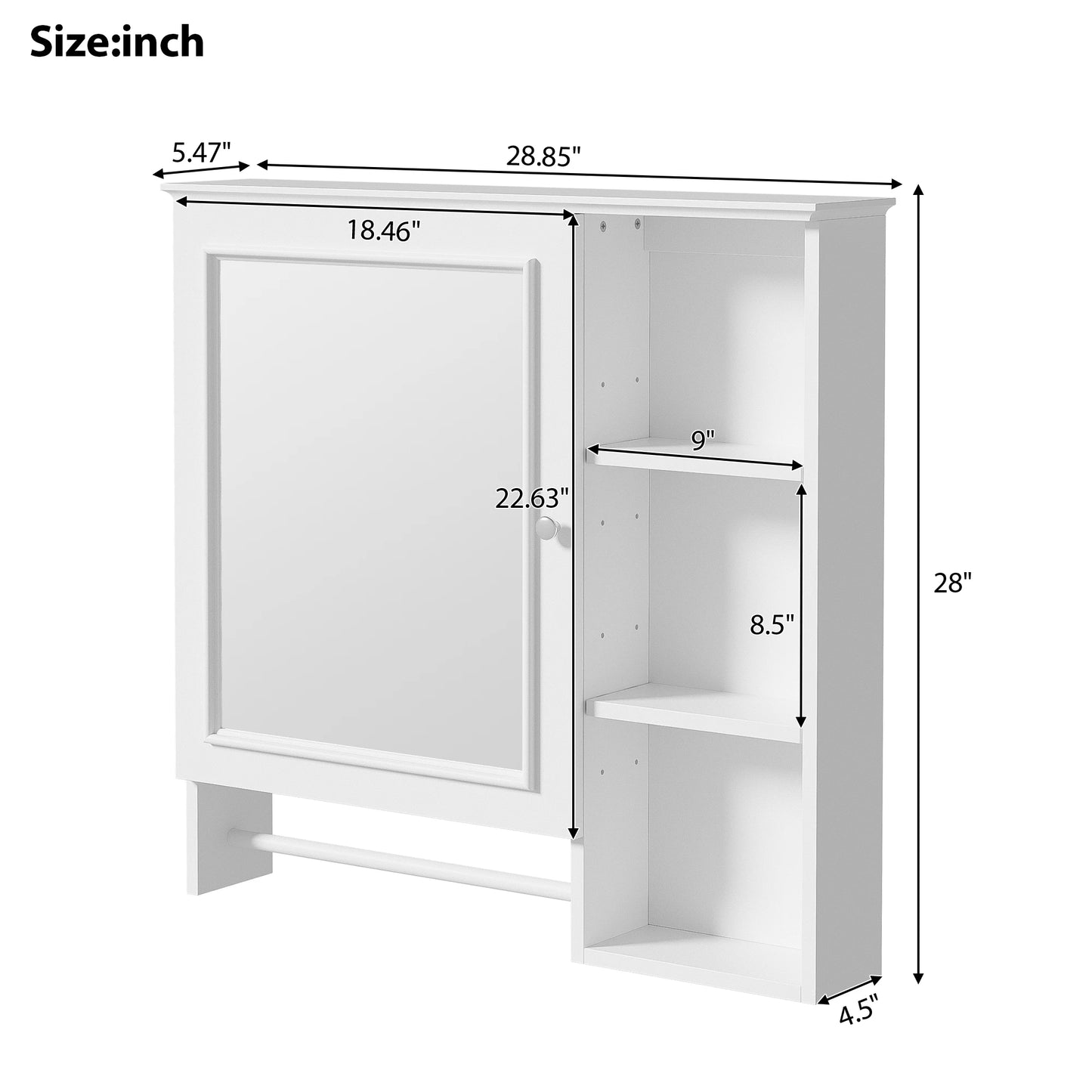Wall Mounted Bathroom Storage Cabinet