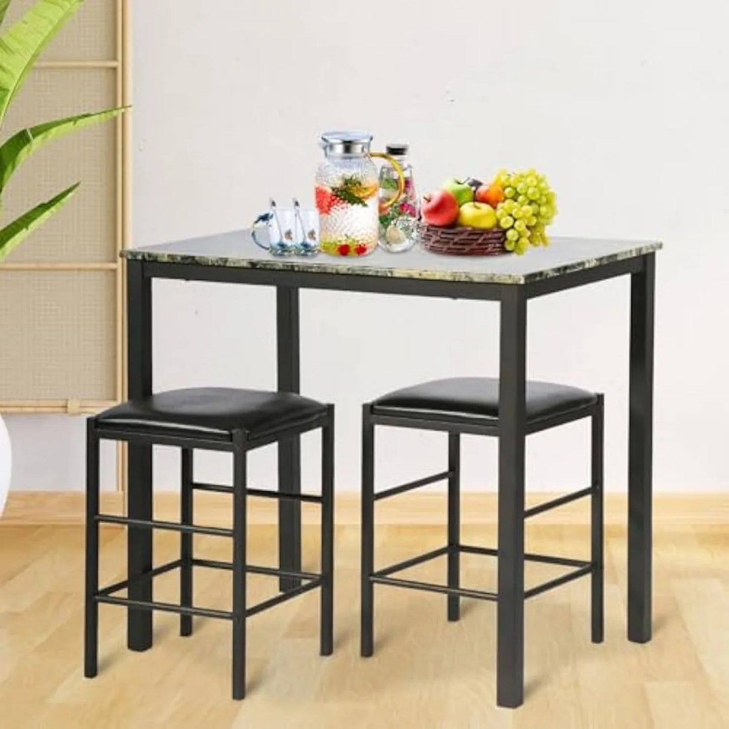 Rectangular Marble Table Top Dining Table Set