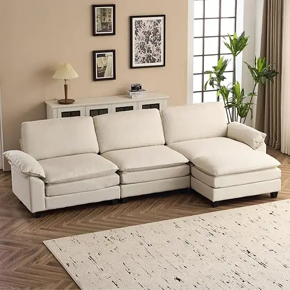 Modular Deep Seat Sofa Couch with Ottoman