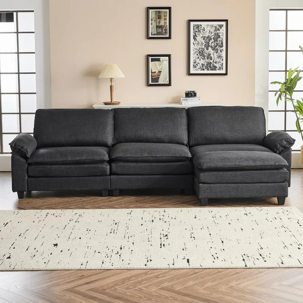 Modular Deep Seat Sofa Couch with Ottoman