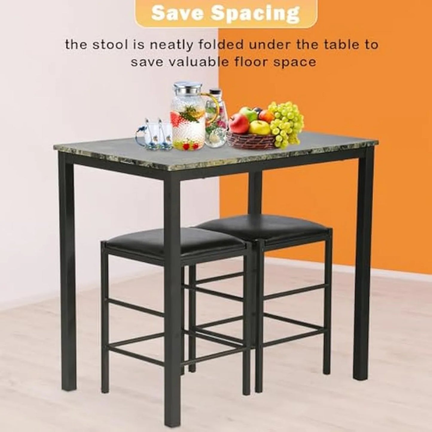 Rectangular Marble Table Top Dining Table Set