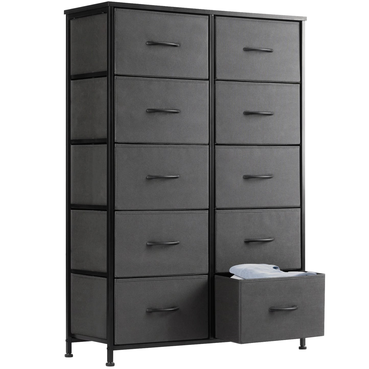 10 Fabric Drawers Wardrobe Steel Frame Closet