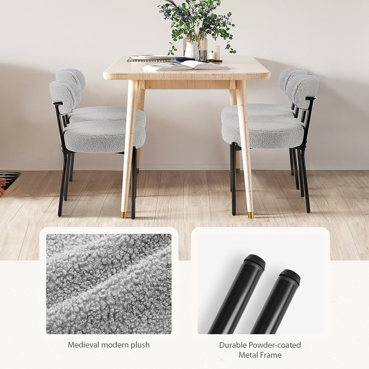 Ergonomic Round Dining Chairs Set