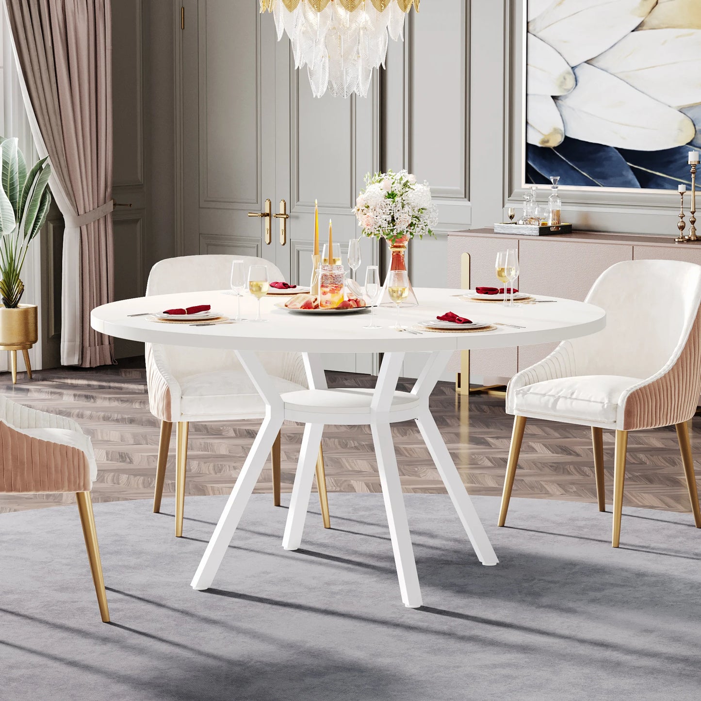 Round Dining Table for 4-6 People