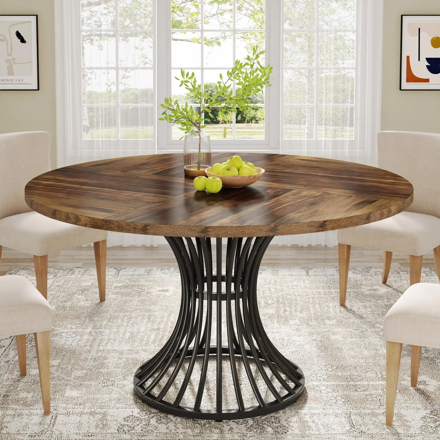 Round Dining Table for 4-6 People