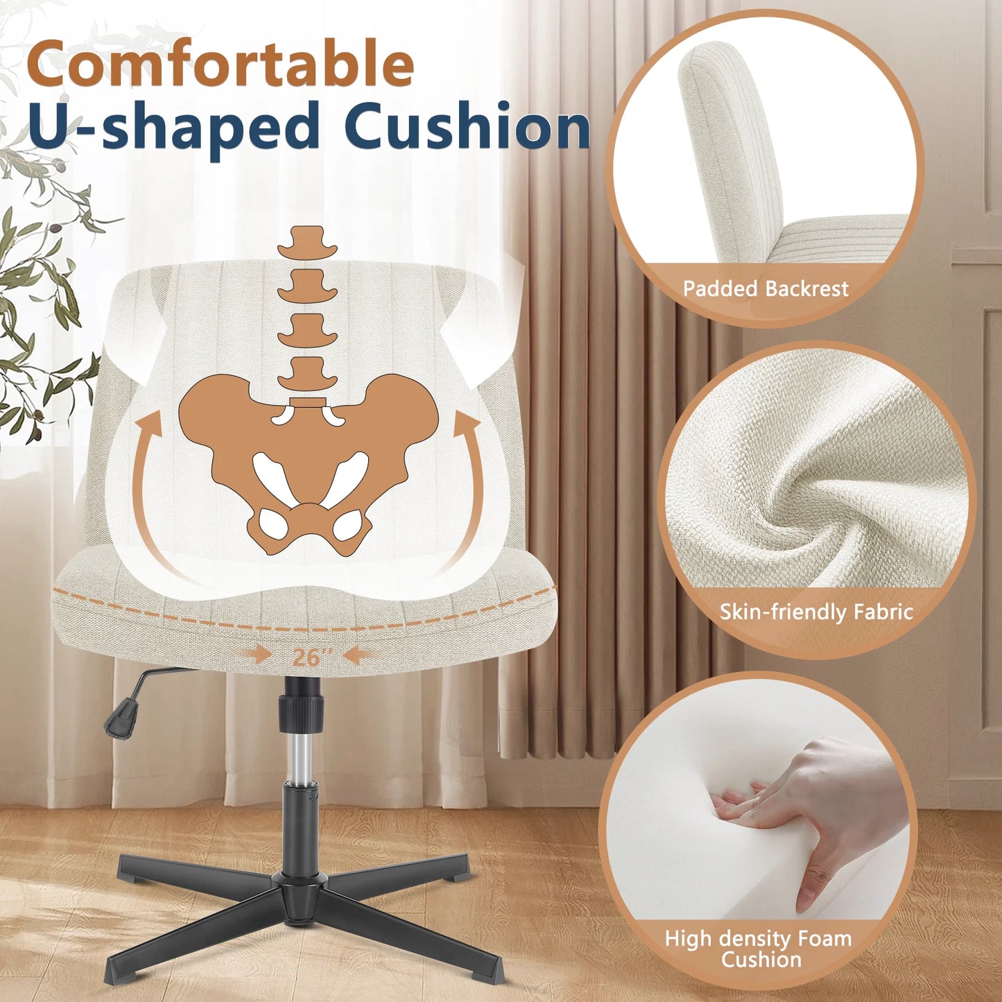 Cross Legged Office Rocking Chair