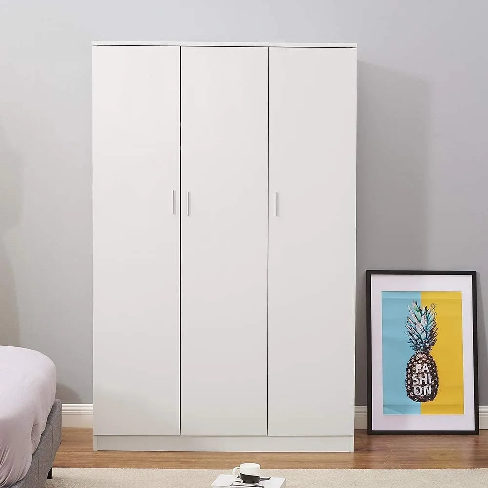 3 Door Wardrobe Closet with Clothes Hanging Rail