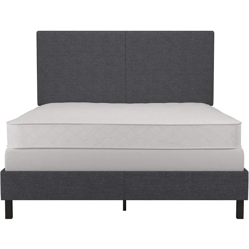 Bed with Chic Upholstered Headboard