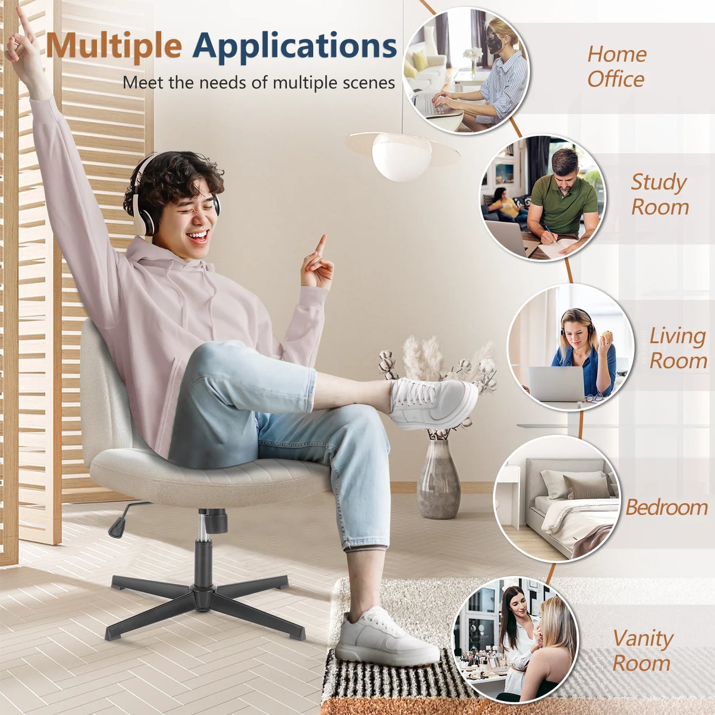 Cross Legged Office Rocking Chair