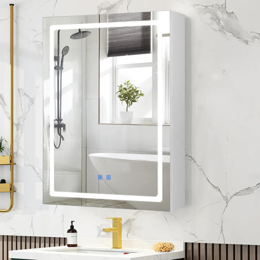 Bathroom Medicine Cabinet with LED Lights and Mirror