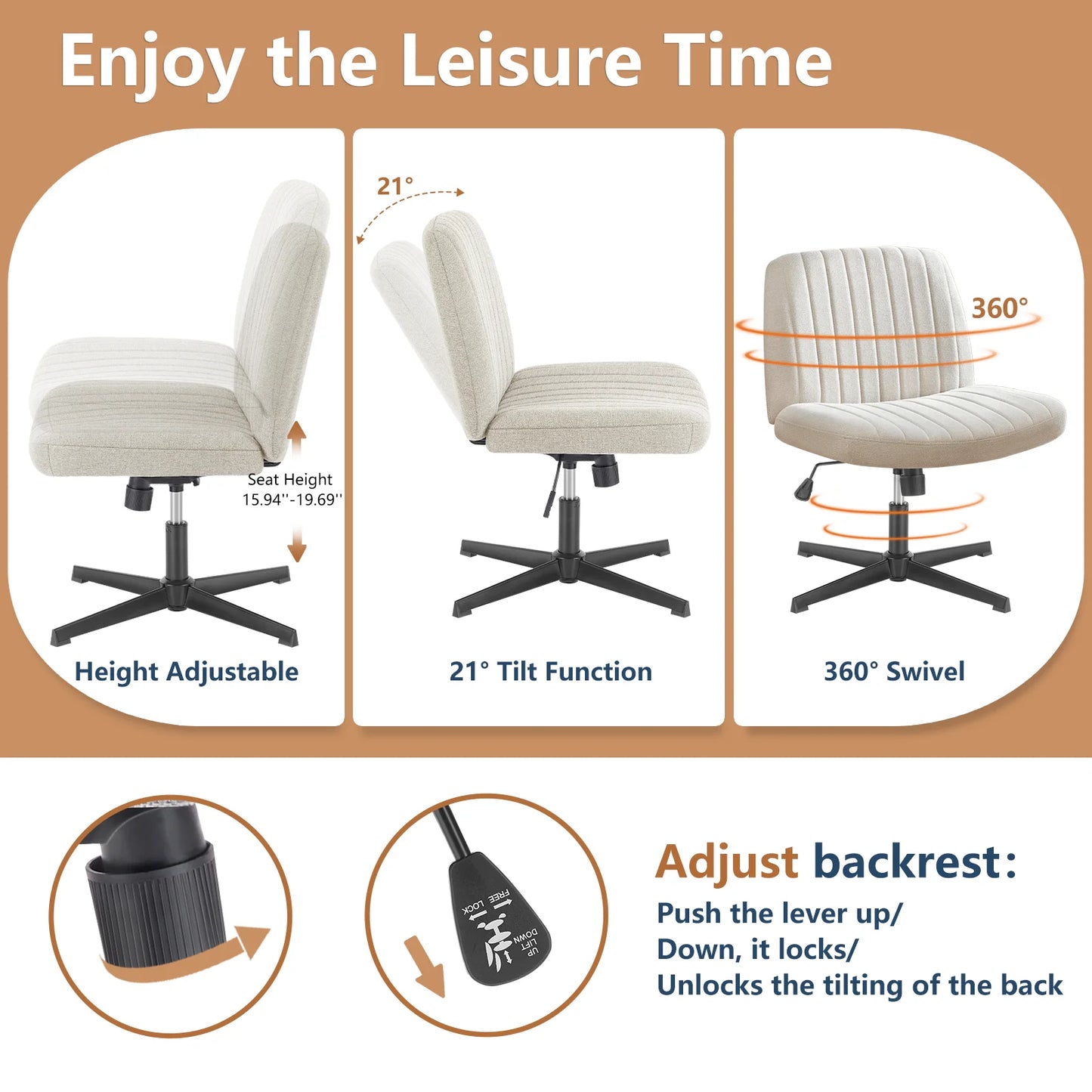 Cross Legged Office Rocking Chair
