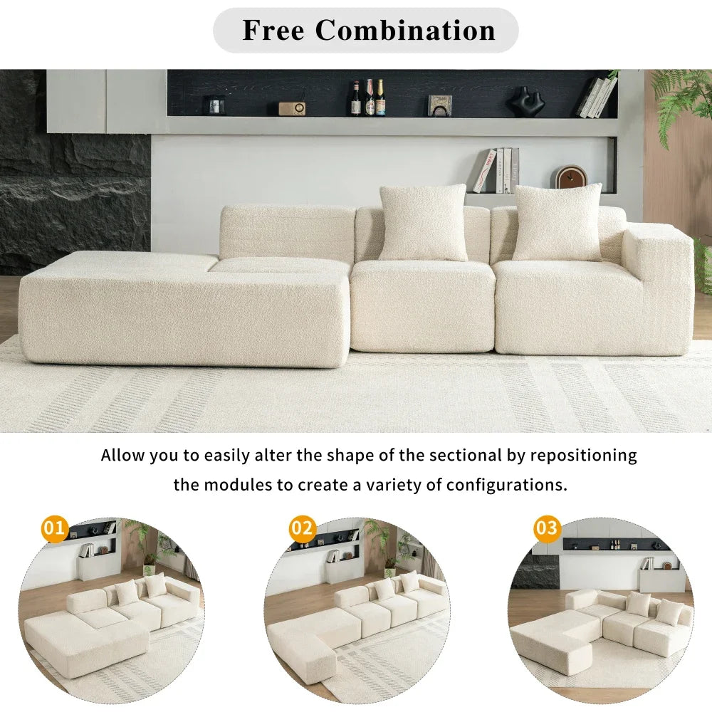 116.5" Sectional Free-combined Sofa for Living Room