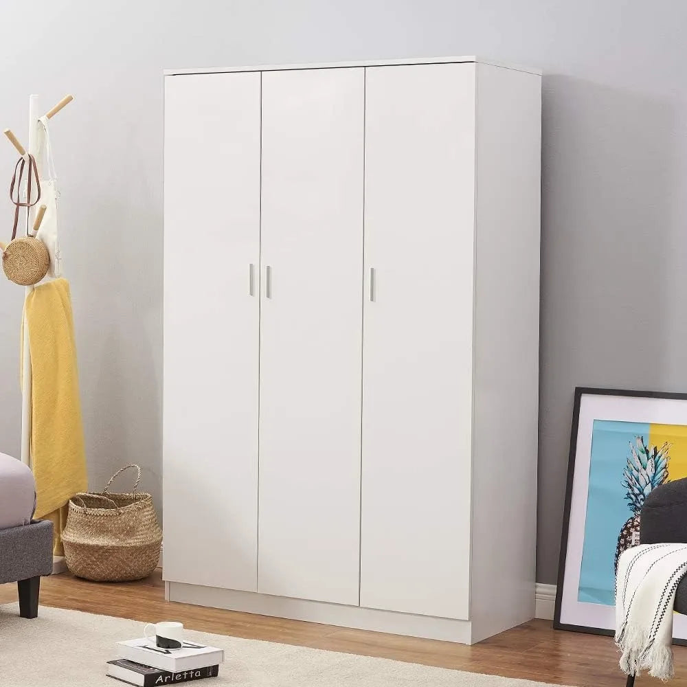 3 Door Wardrobe Closet with Clothes Hanging Rail